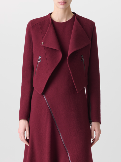 Asymmetrische Kurzjacke aus Wolle Doubleface