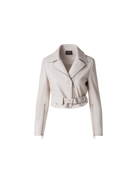 Cropped Leder-Bikerjacke