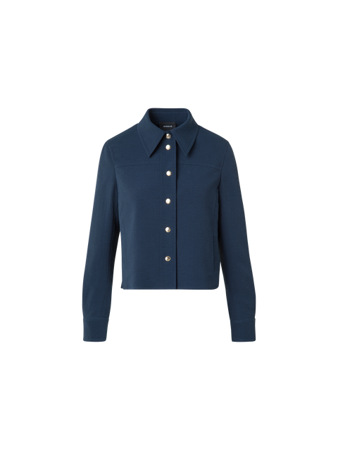 Kurze Boxy-Jacke aus Baumwoll-Doubleface