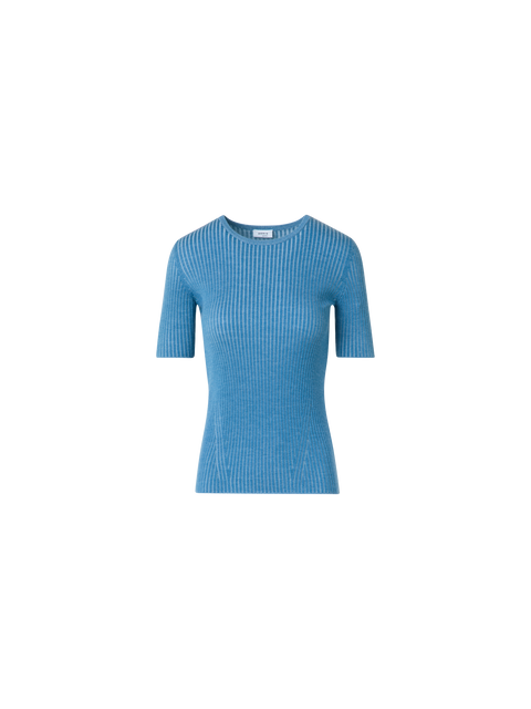 Kurzärmeliges Strickshirt aus Merinowolle