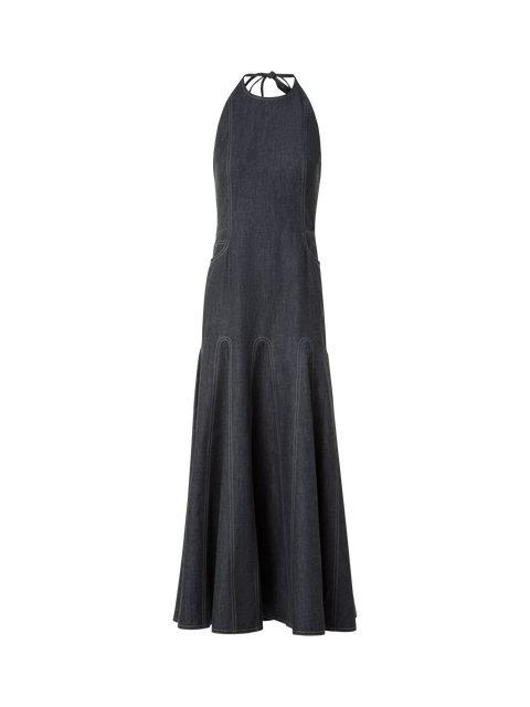 Midi-Denim-Halterkleid
