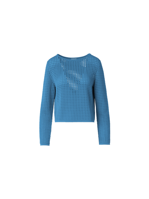 Strickpullover aus grobem Baumwollmesh