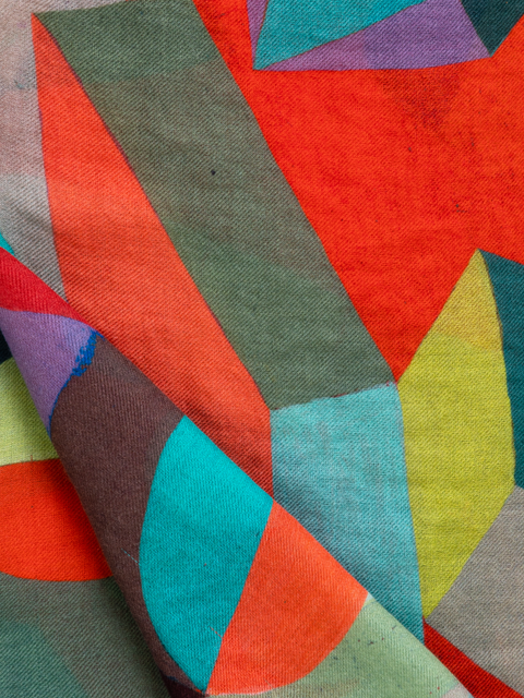 Kaschmirseidenschal mit Indian Summer-Druck