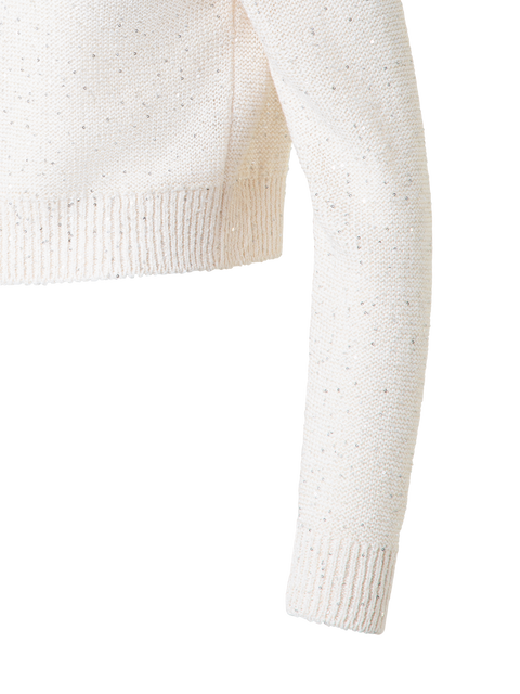 Leinen-Baumwoll-Cardigan mit Micro-Pailletten