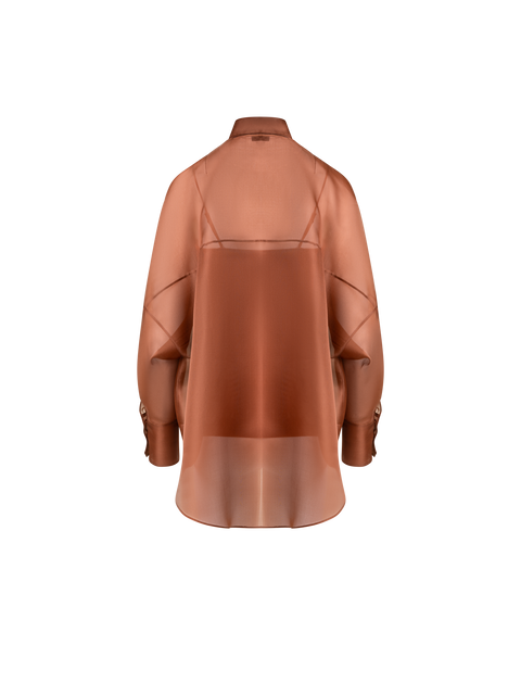 Transparente Oversize-Seiden-Hemdbluse