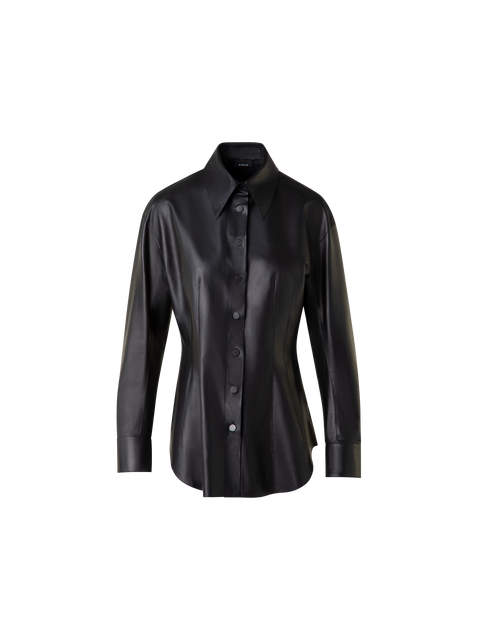Taillierte Lederbluse