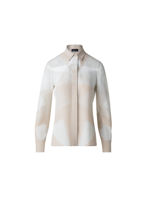 Seidenbluse mit Chiaroscuro Druck