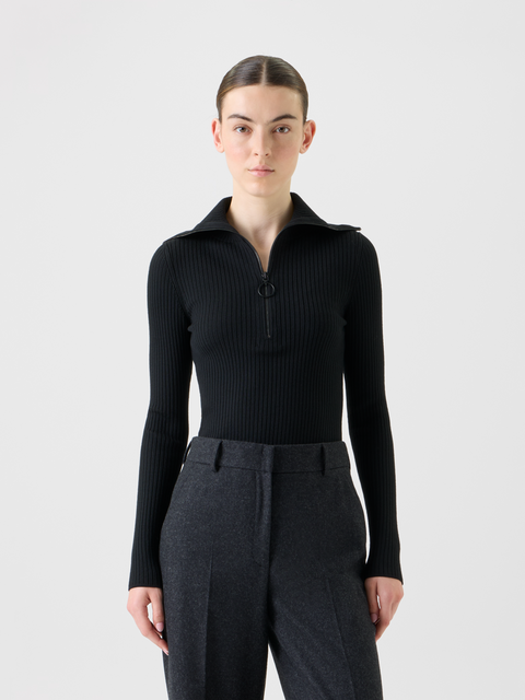 Matrosen Kragen Merino Rippenstrick Pullover
