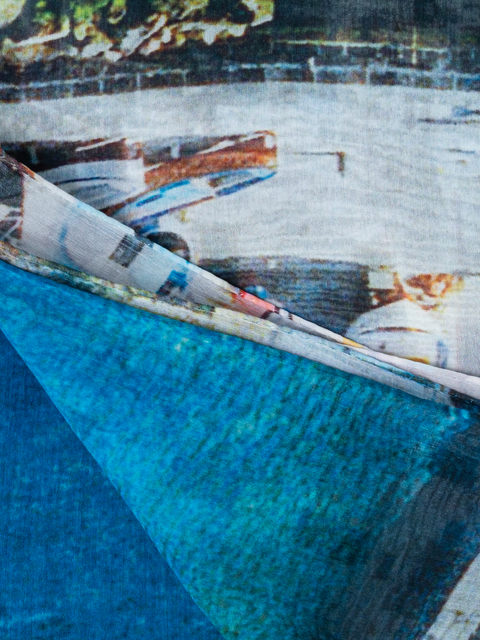 Baumwoll-Seiden-Schal mit Marina Grande Druck