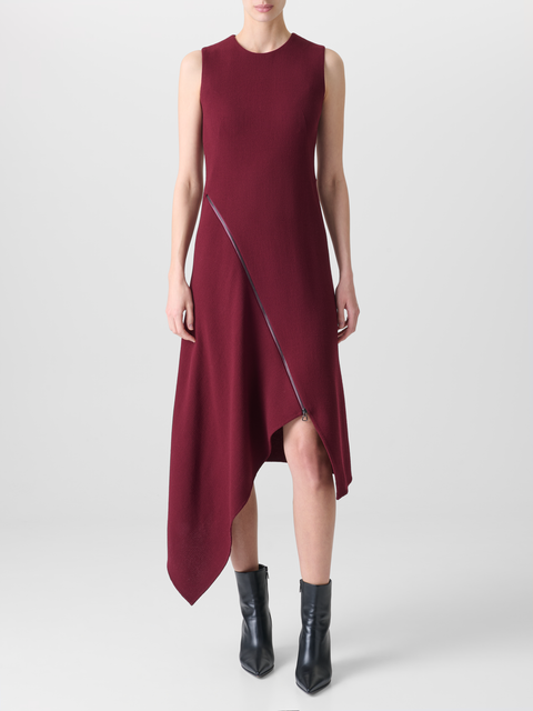 Asymmetrisches Kleid aus Woll-Doubleface