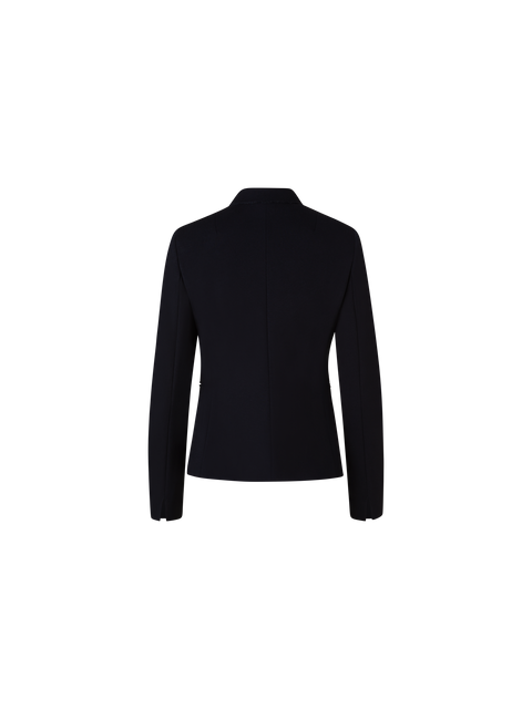 Jersey Blazer mit Faux-Leder-Kragen