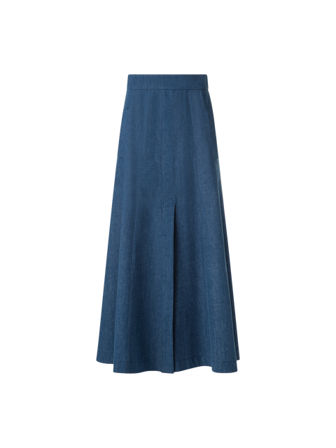 Midirock aus Baumwoll-Denim mit A-Linie