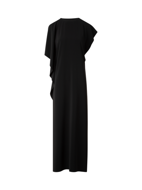 Laser-Cut-Midikleid mit Off-Shoulder-Drapierung