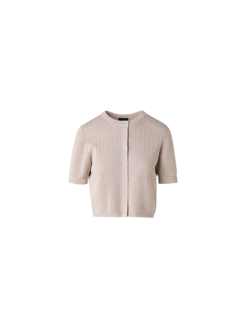 Kurzärmeliger Cardigan aus Seiden-Baumwolle