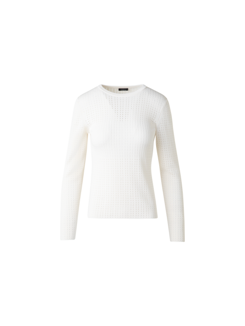 Ajouré-Strickpullover aus Seide und Baumwolle