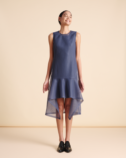 Kurzes asymmetrisches Kleid in Techno-Grid
