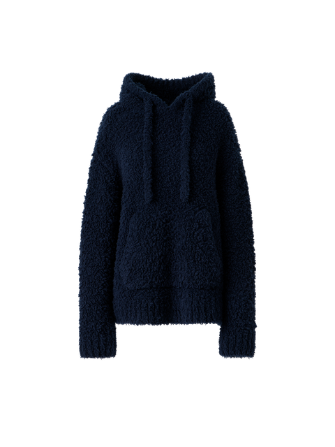 Oversized Fantasiestrick Woll Kapuzenpulli