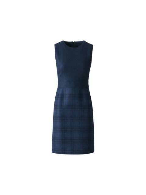 Kurzes Karo Woll Doubleface A-Line Kleid