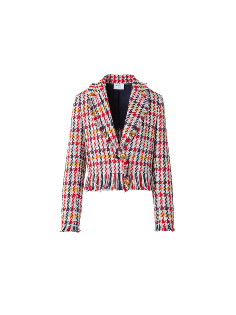 Kurze Tweed-Jacke mit Fransen
