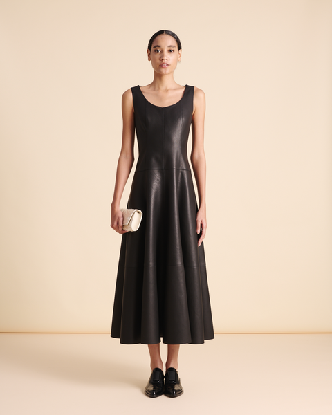 Fit and Flare Lederkleid