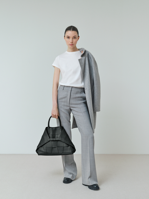 Weite Gerade Hose aus Woll-Stretch-Doubleface