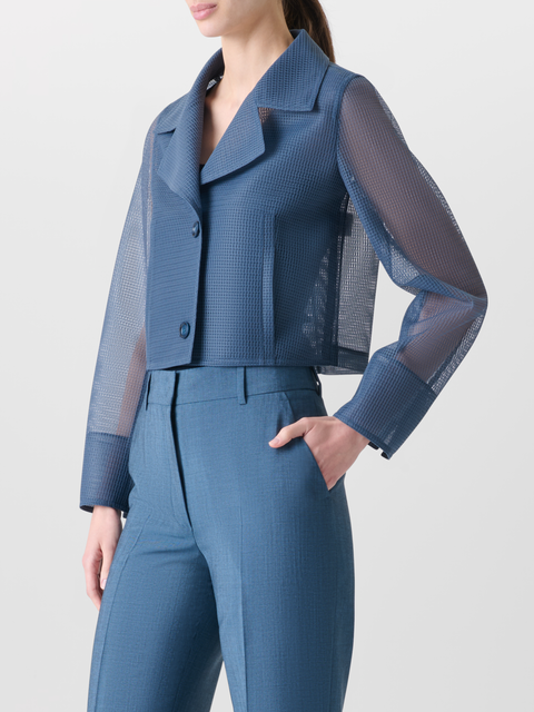 Gekürzte Jacke aus transparentem Techno-Gitter