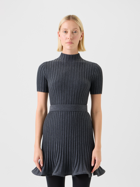 Ausgestellter Merino Ripp Mini-Rock