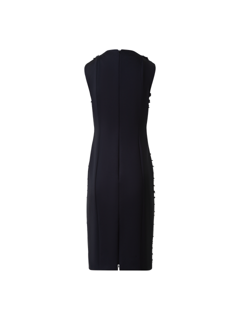 Techno Midi Etui Kleid mit Fransen Streifen