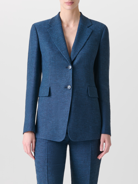 Langer Blazer aus Leinen Doubleface