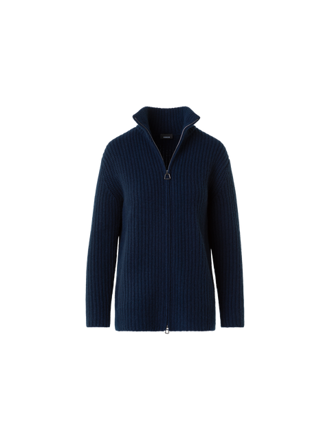 Kaschmir Stehkragen Grobstrick Cardigan