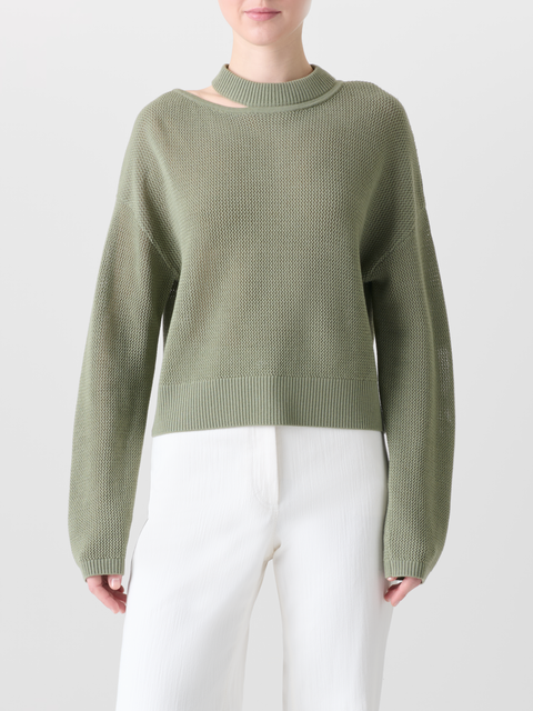 Merino Pullover mit Schulterausschnitt