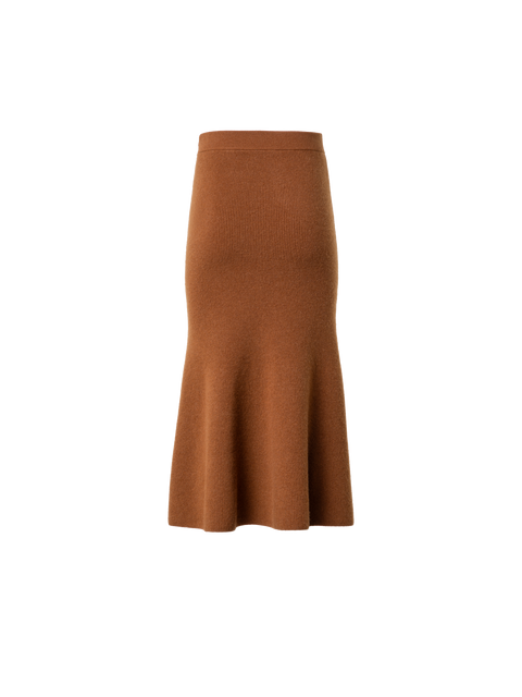 Midi-Strickrock aus geripptem Kaschmir