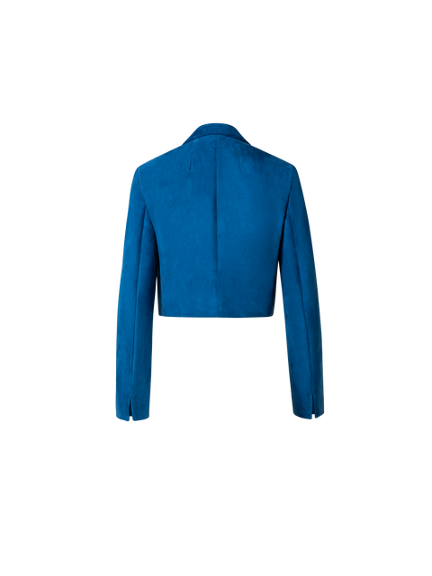 Kurze Wildlederjacke mit Revers