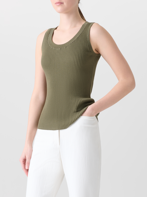Strick-Tank-Top aus gerippter Baumwolle