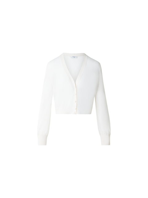 Transparenter Cardigan mit Volumenärmeln