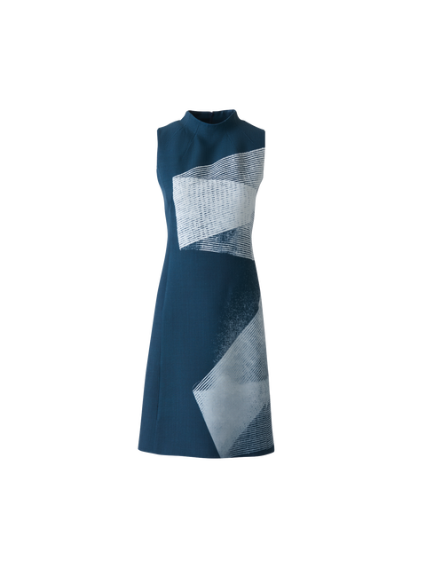 Woll Doubleface Sheath Dress in Zigzag Print