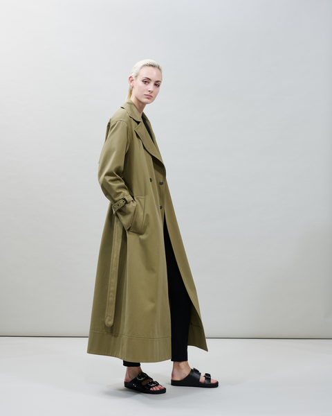 Langer wasserabweisender Maxi-Trenchcoat