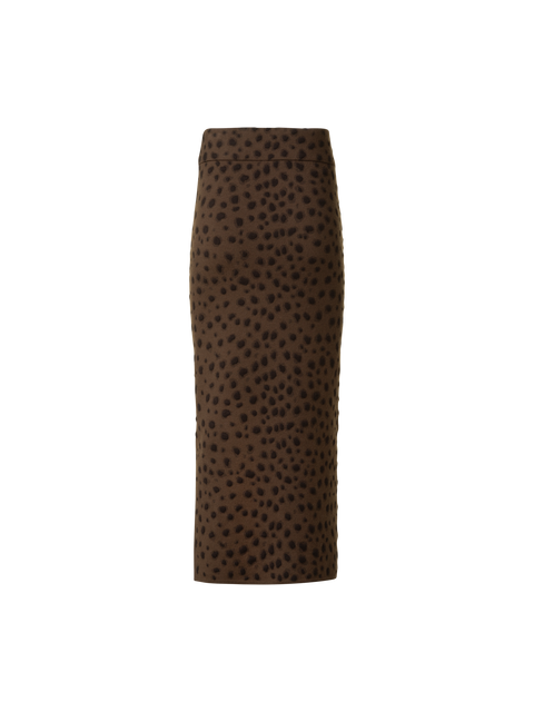 Merino Wolle Schlauchjupe im Leopard Jacquard