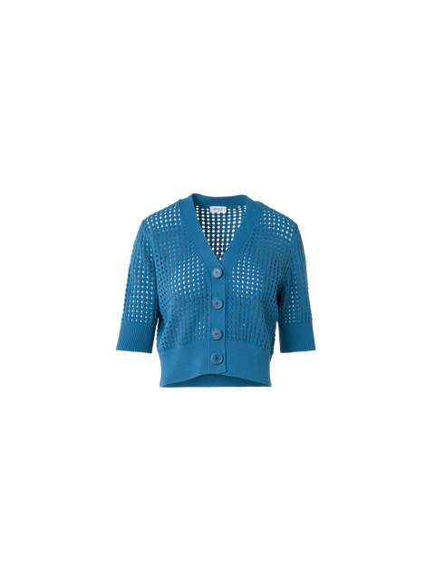 Kurzer Cardigan aus grobem Baumwollmesh