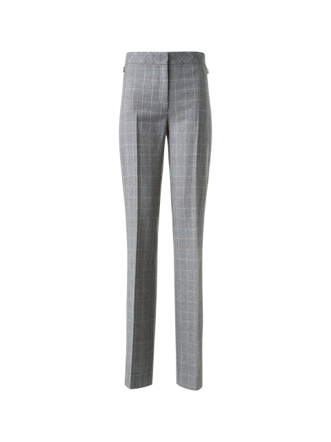 Karierte Kaschmirhose mit geradem Bein