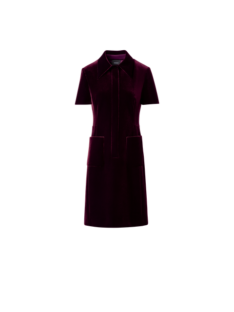 Kurzes Kleid aus Samt und Neopren