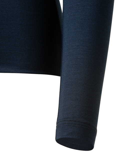 Shirt mit V-Kragen aus Seiden-Stretch-Jersey