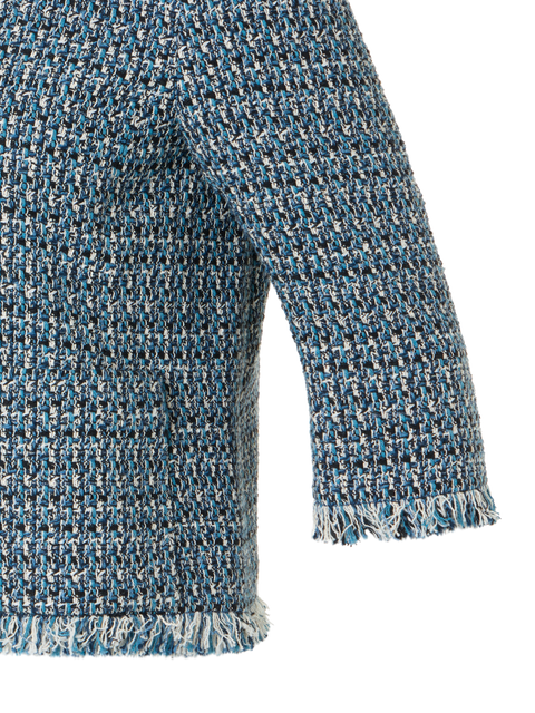 Moderne Tweed-Jacke mit verkürzten Ärmeln