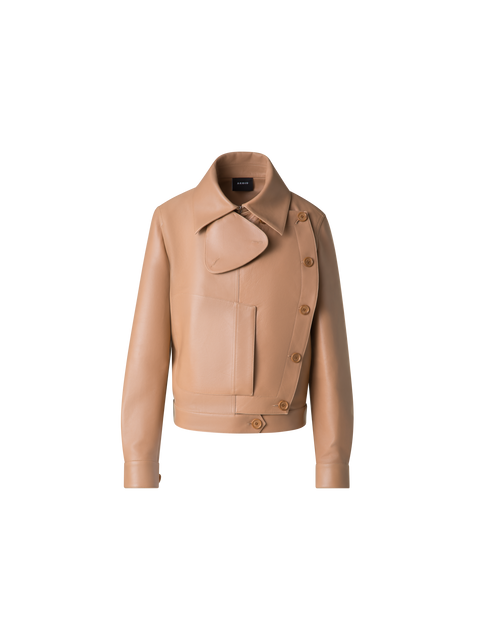 Asymmetrische Trench-Lederjacke