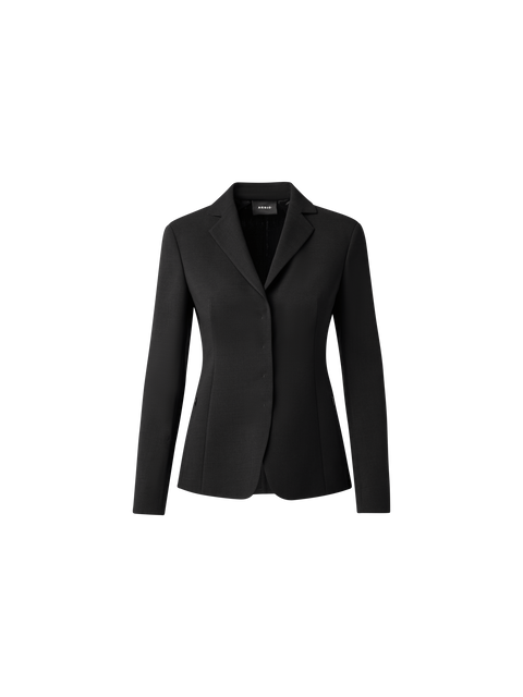 Blazer aus Woll-Doubleface mit Leder-Kragen