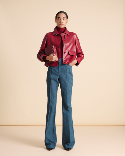 Schlaghose aus Baumwoll-Denim-Stretch