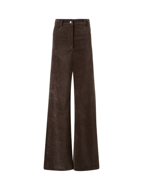 Weite Hose aus Baumwollsamt