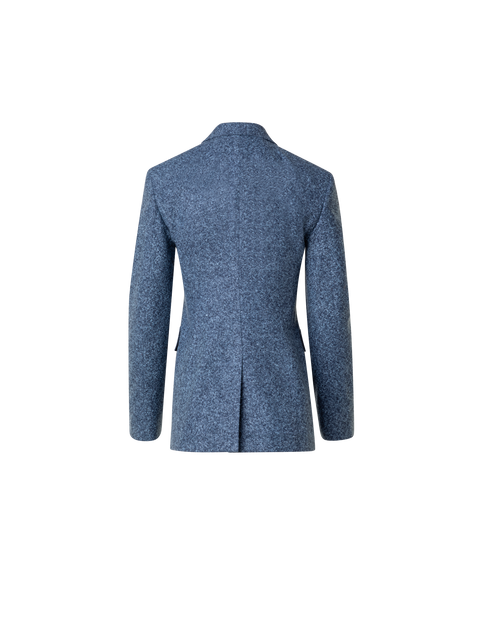 Lange Tweed-Flanell-Jacke aus Kaschmir-Leinen