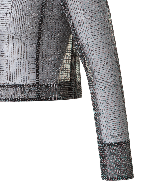Kurze Jacke mit quadratischer Tüll-Stickerei