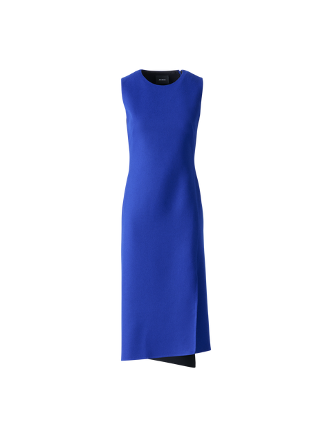 Asymmetrisches Woll Doubleface Midikleid